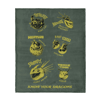 How to Train Your Dragon Know Your Dragons Silk Touch Throw Blanket 40x50 inches