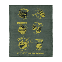 How to Train Your Dragon Know Your Dragons Silk Touch Throw Blanket 40x50 inches