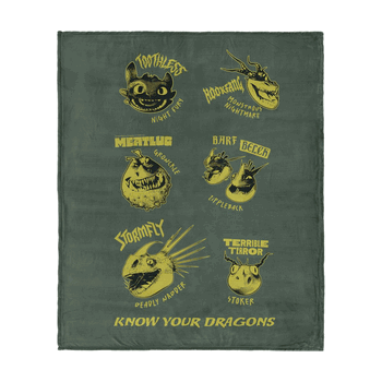How to Train Your Dragon Know Your Dragons Silk Touch Throw Blanket 50x60 inches