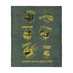 How to Train Your Dragon Know Your Dragons Silk Touch Throw Blanket 50x60 inches
