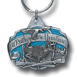 I'd Rather Be Hunting Metal Key Chain with Enameled Details