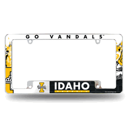 Idaho Vandals Primary 12" x 6" Chrome All Over Automotive License Plate Frame