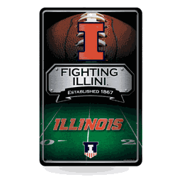 Illinois Fighting Illini  11" x 17" Metal Home Dcor Sign