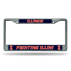 Illinois Fighting Illini  12" x 6" Chrome Frame With Decal Inserts