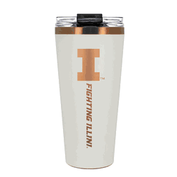 Illinois Fighting Illini 32oz Crme and Copper Big Slim Tumbler with Straw