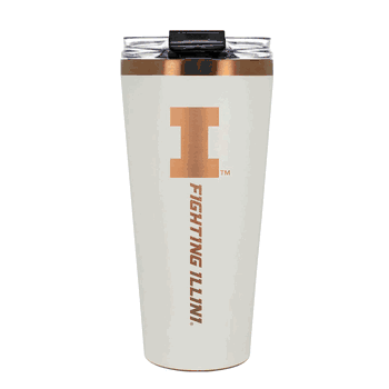 Illinois Fighting Illini 32oz Crme and Copper Big Slim Tumbler with Straw