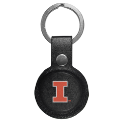 Illinois Fighting Illini AirTag Compatible Leather Key Chain