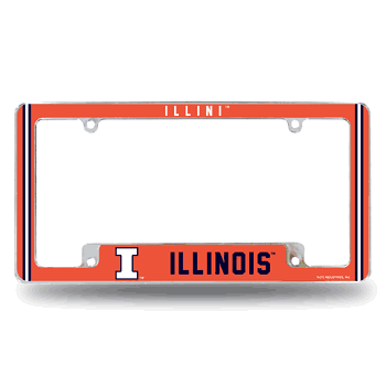 Illinois Fighting Illini Alternate Design All Over Chrome Frame