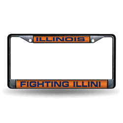 Illinois Fighting Illini Black Laser Chrome Frame