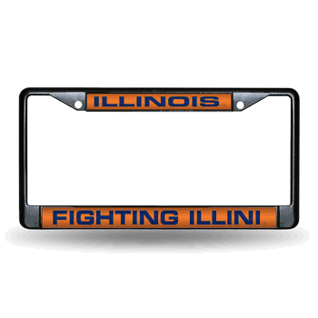 Illinois Fighting Illini Black Laser Chrome Frame