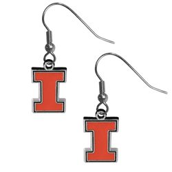 Illinois Fighting Illini Chrome Dangle Earrings
