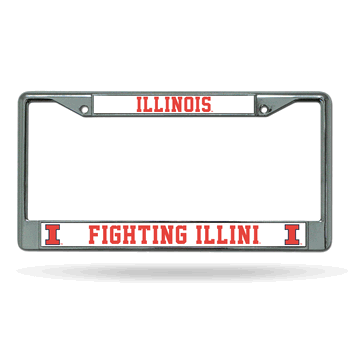 Illinois Fighting Illini Standard Chrome Frame with Plastic Inserts 12