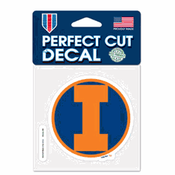 Illinois Fighting Illini Decal 4x4 Perfect Cut Color Alternate