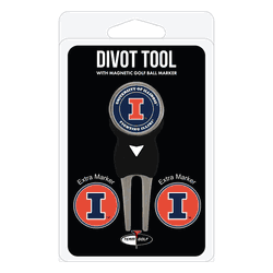 Illinois Fighting Illini Divot Tool Pack - Signature tool w/ 3 markers
