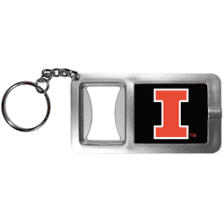 Illinois Fighting Illini Flashlight Key Chain with Bottle Opener
