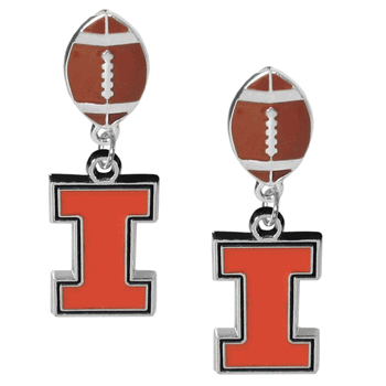 Illinois Fighting Illini Football Stud Earrings