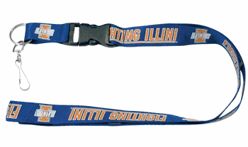 Illinois Fighting Illini Lanyard - Breakaway with Key Ring