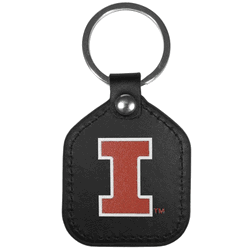 Illinois Fighting Illini Leather Square Key Chains