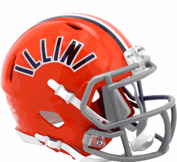 Illinois Fighting Illini NCAA Mini Speed Football Helmet 1971-1987