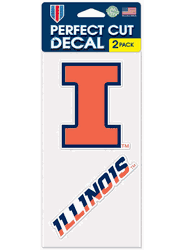 Illinois Fighting Illini Set of 2 Die Cut Decals