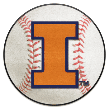 Illinois Illini Baseball Rug - 27in. Diameter