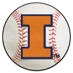 Illinois Illini Baseball Rug - 27in. Diameter