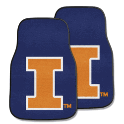 Illinois Illini Front Carpet Car Mat Set - 2 Pieces