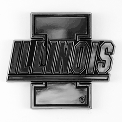 Illinois Illini Molded Chrome Plastic Emblem