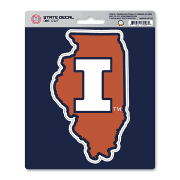 Illinois Illini Team State Shape Decal Sticker
