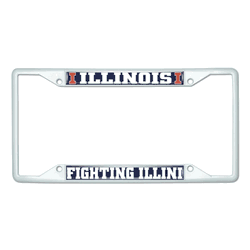 Illinois White Metal License Plate Frame - 6.25"x12.25"