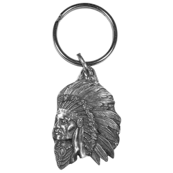 Indian Chief Antiqued Keyring