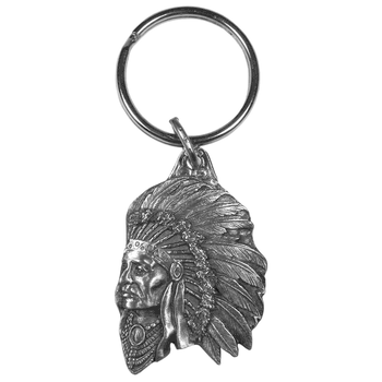 Indian Chief Antiqued Keyring