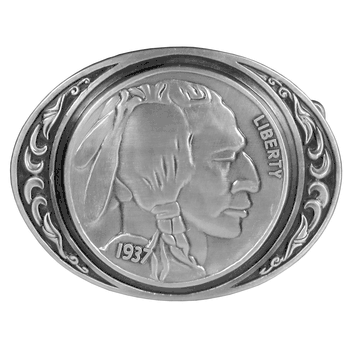Indian Head Nickel Antiqued Belt Buckle