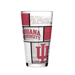 Indiana Hoosiers 16oz Quilted Stained Pint Glass