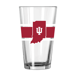 Indiana Hoosiers 16oz Stripe Pint Glass