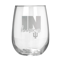 Indiana Hoosiers 17oz Stemmless Wine Glass