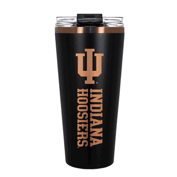 Indiana Hoosiers 32oz Black and Copper Big Slim with Straw