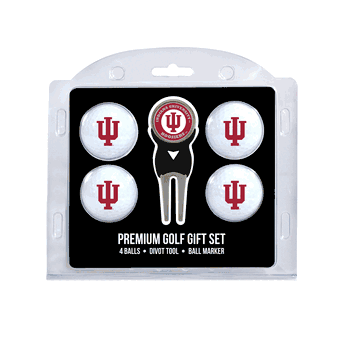 Indiana Hoosiers 4 Ball Gift Set + Divot Tool & Marker