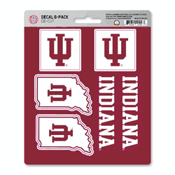 Indiana Hoosiers 6 Count Mini Decal Sticker Pack