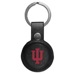 Indiana Hoosiers AirTag Compatible Leather Key Chain