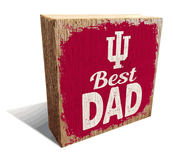 Indiana Hoosiers Best Dad 6x6 Wood Block
