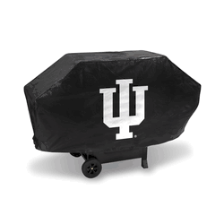 Indiana Hoosiers Black Deluxe Vinyl Grill Cover - 68" Wide/Heavy Duty/Velcro Staps