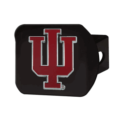 Indiana Hoosiers Black Metal Hitch Cover - 3D Color Emblem
