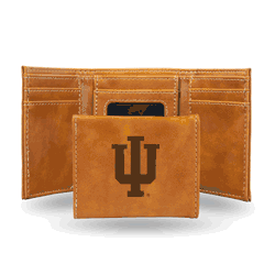 Indiana Hoosiers Brown Laser Engraved Tri-Fold Wallet