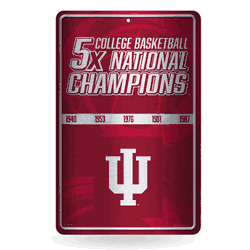 Indiana Hoosiers Champ 11" x 17" Metal Home Dcor Sign