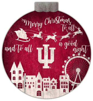 Indiana Hoosiers Christmas Village 12in Wall Art