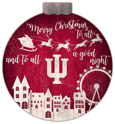 Indiana Hoosiers Christmas Village 12in Wall Art