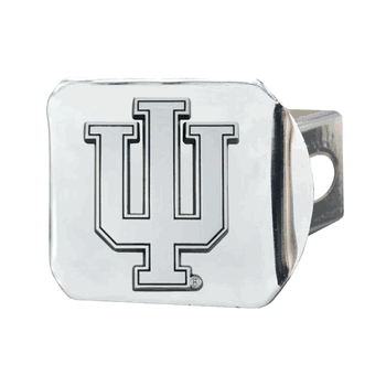 Indiana Hoosiers Chrome Metal Hitch Cover with Chrome Metal 3D Emblem