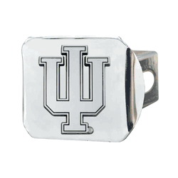 Indiana Hoosiers Chrome Metal Hitch Cover with Chrome Metal 3D Emblem