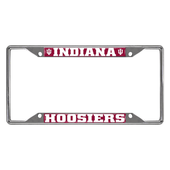 Indiana Hoosiers Chrome Metal License Plate Frame, 6.25in x 12.25in